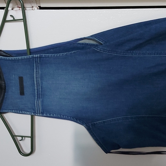 GUESS  Distressed Denim Jumpsuit/ Bodycon/ Sexy/ Sz 10/ NWOT - Picture 8 of 11